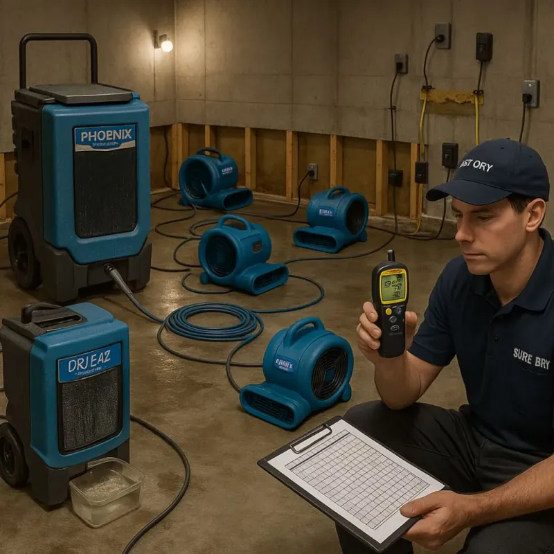 Structural Drying and Dehumidification process in Chinle, AZ